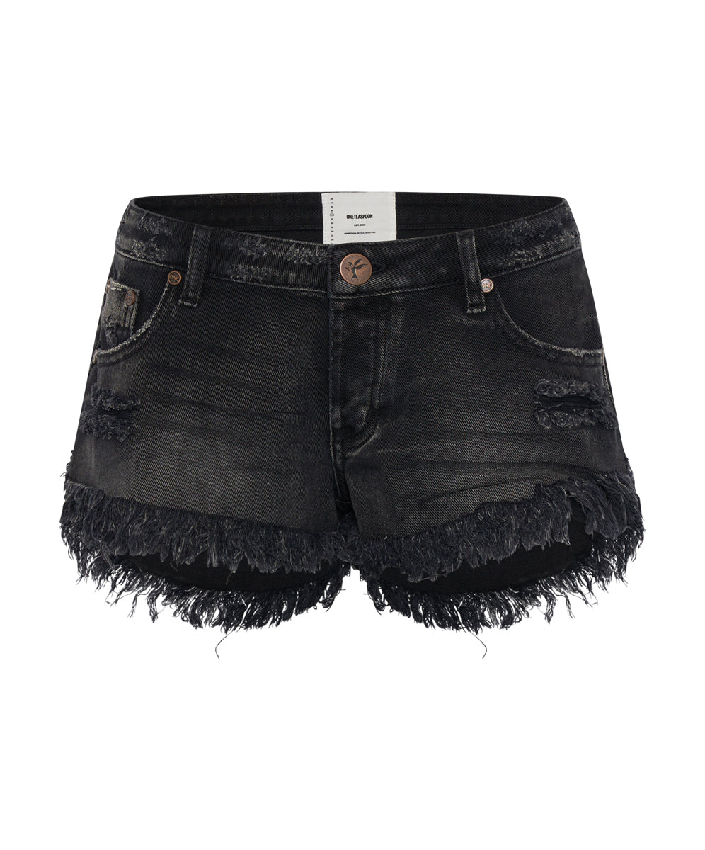 Products FADED BLACK DUKES LOW WAIST MINI DENIM SHORTS