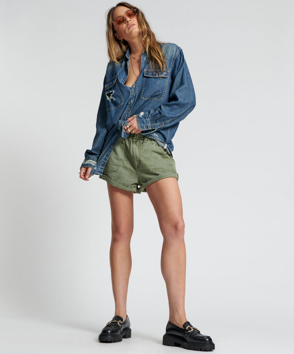Last Stock SUPER KHAKI HUNTERS MID LENGTH RELAXED SHORT