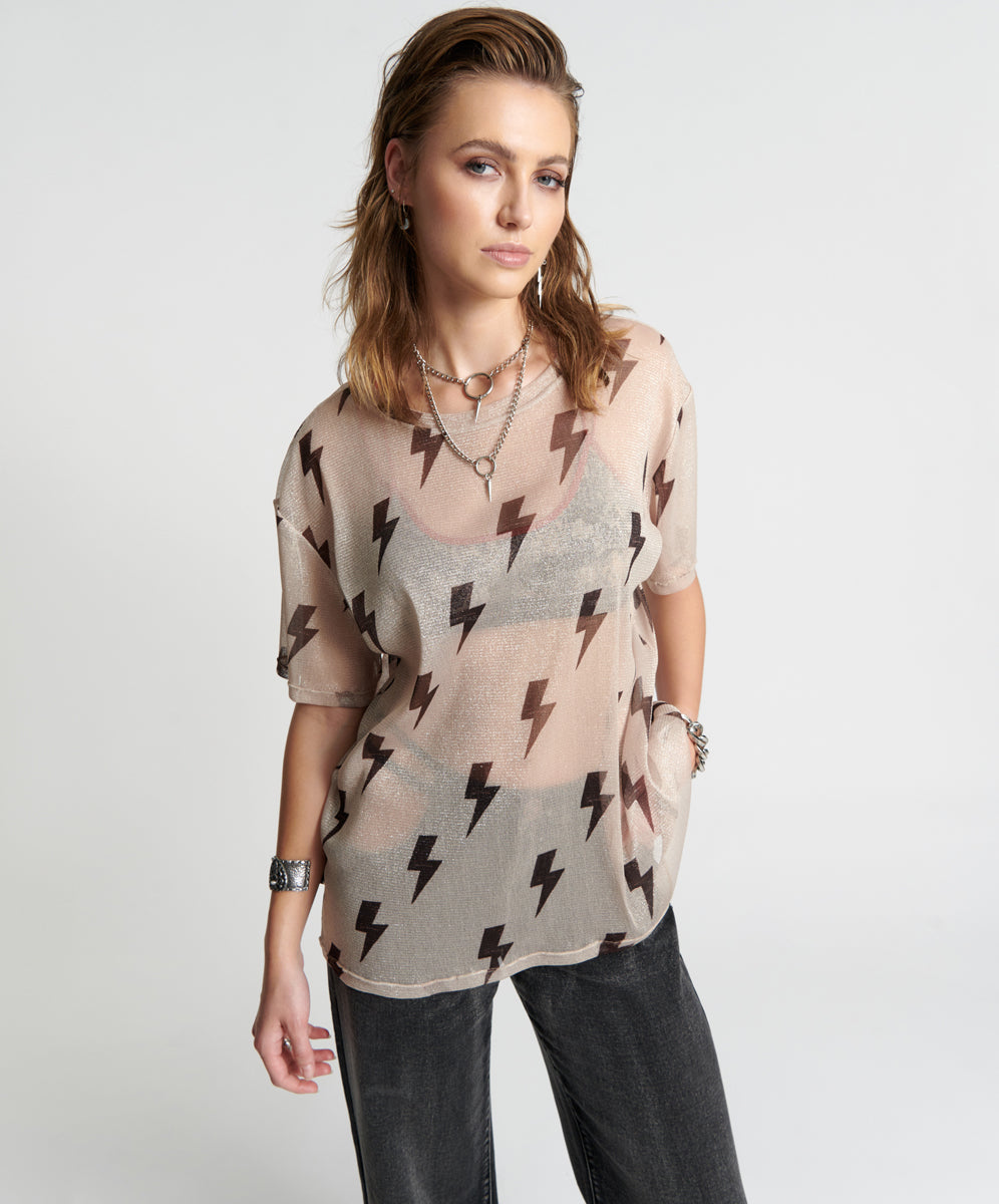 Products LIGHTNING STRIKES MESH TEE SHIRT