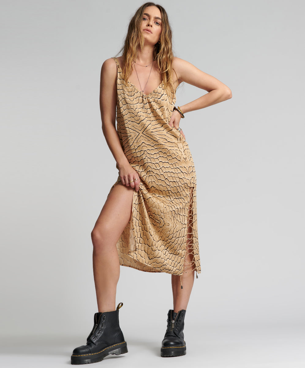 Products Delusion Laced Slip Maxi Dress - Snake