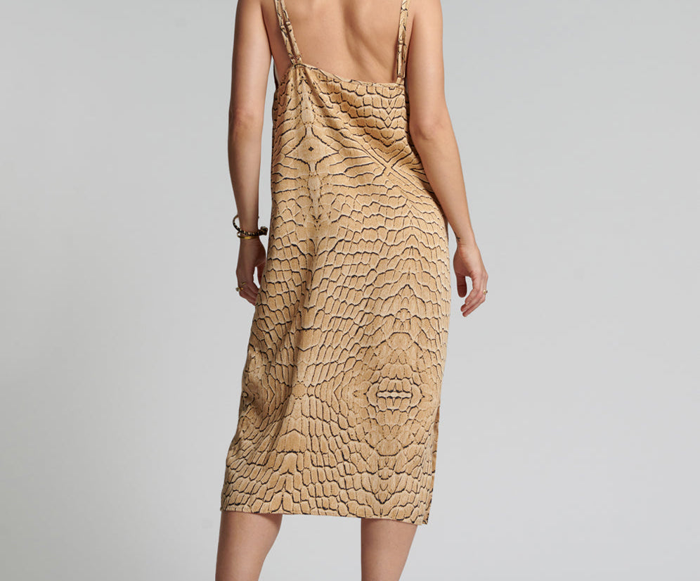 Delusion Laced Slip Maxi Dress - Snake