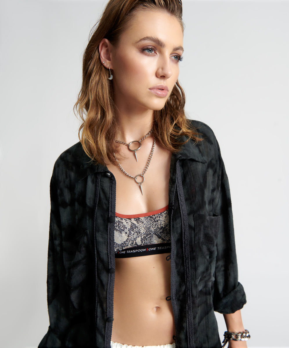 Last Stock RESONANCE MUSLIN LONGLINE SHIRT