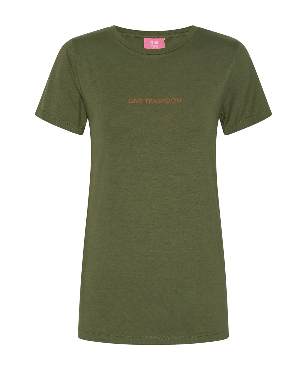 Products BURNT OLIVE LOGO FITTED TEE