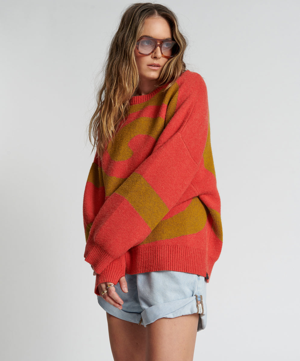 Last Stock VORTEX KNIT SWEATER BROWN