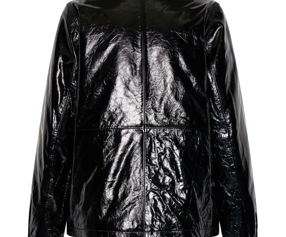 BLACK OUT PATENT LEATHER JACKET