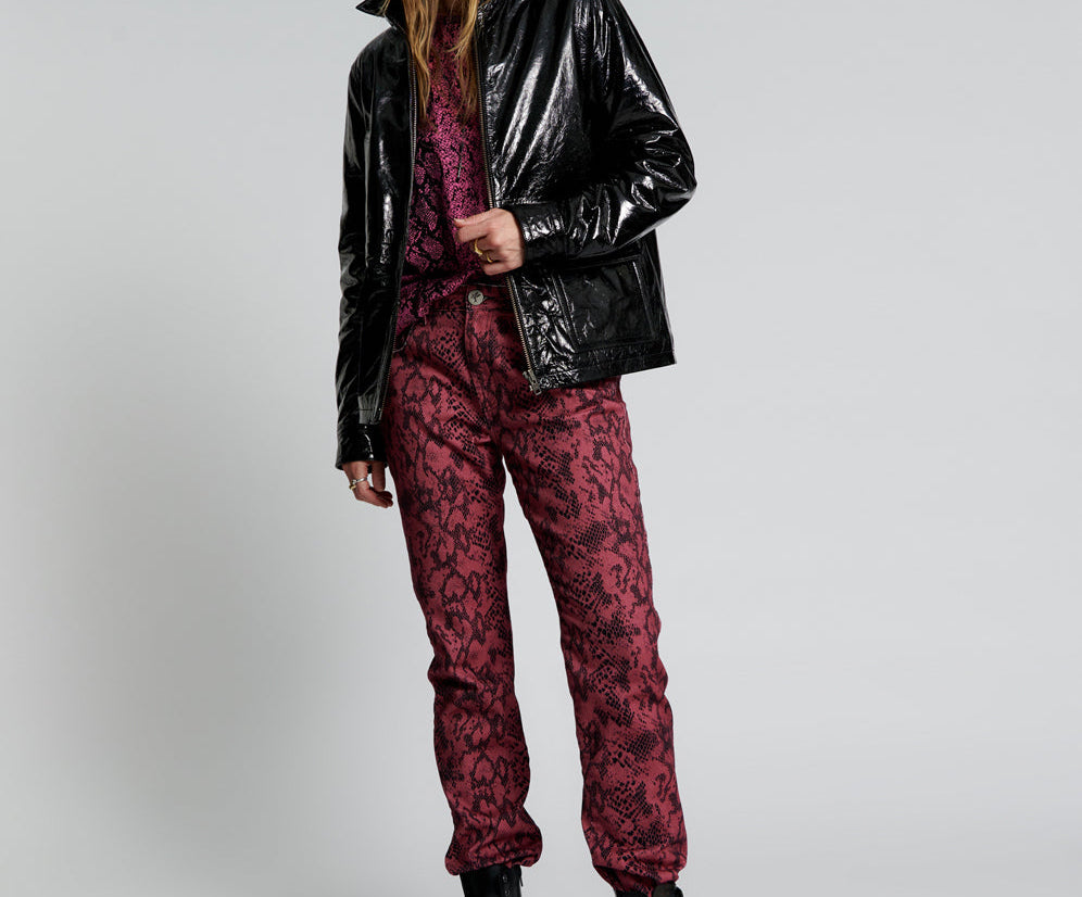 BLACK OUT PATENT LEATHER JACKET