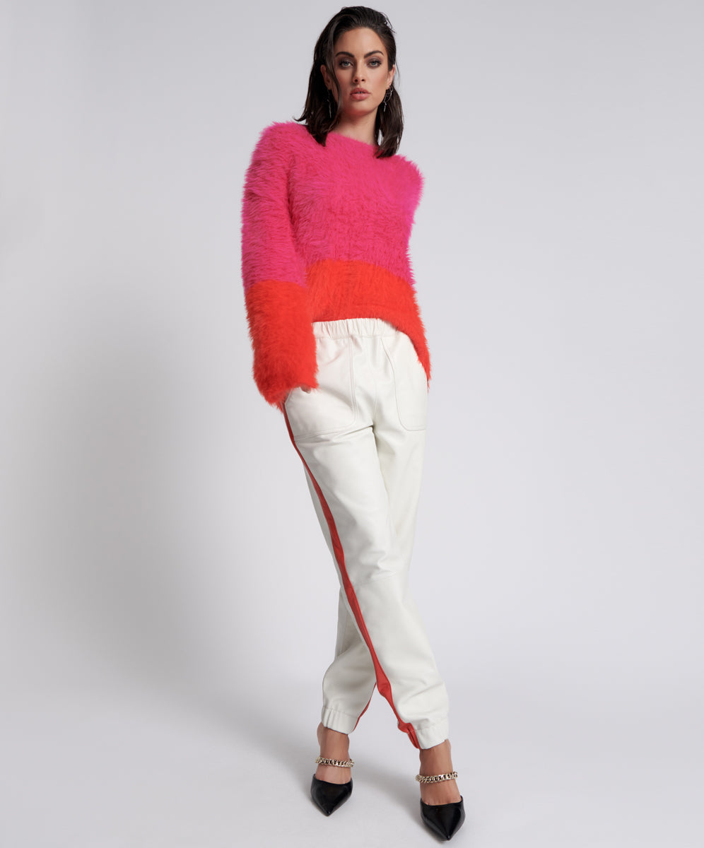 Last Stock RED LINE LEATHER TRACK PANTS