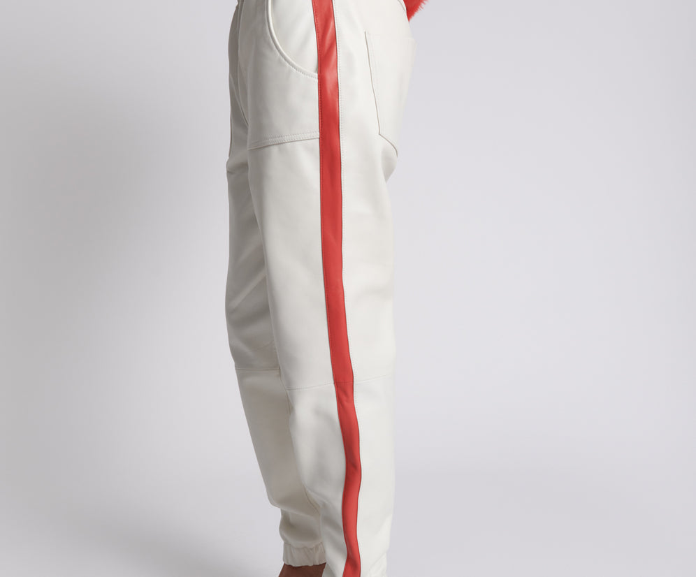 Red Line Leather Track Pants One Teaspoon
