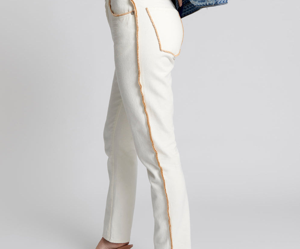 Awesome Baggies High Waist Straight Leg Denim Jeans - Pearl