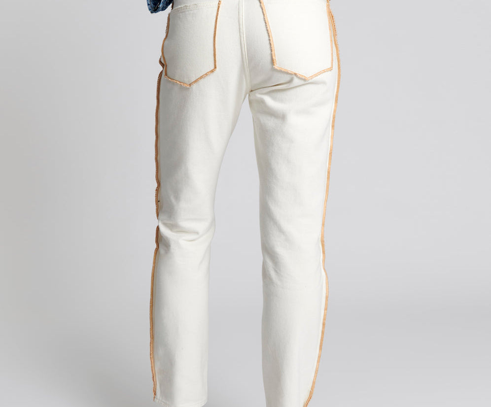 Awesome Baggies High Waist Straight Leg Denim Jeans - Pearl