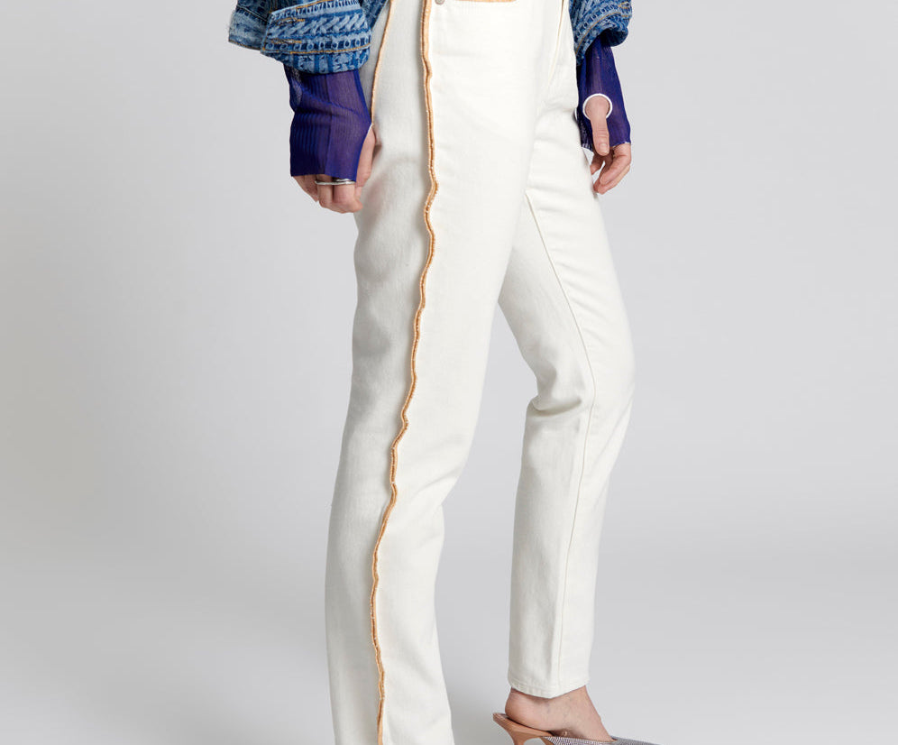 Awesome Baggies High Waist Straight Leg Denim Jeans - Pearl