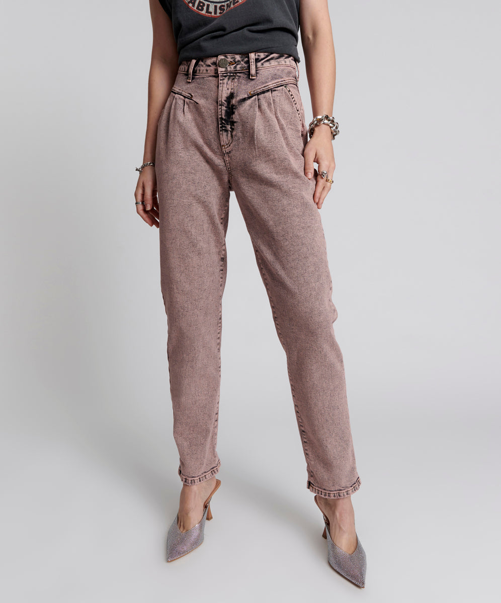 Black Friday Denim Sale - Up to 70% off Streetwalkers High Waist Straight Leg Trouser Denim Jeans - Night Haze