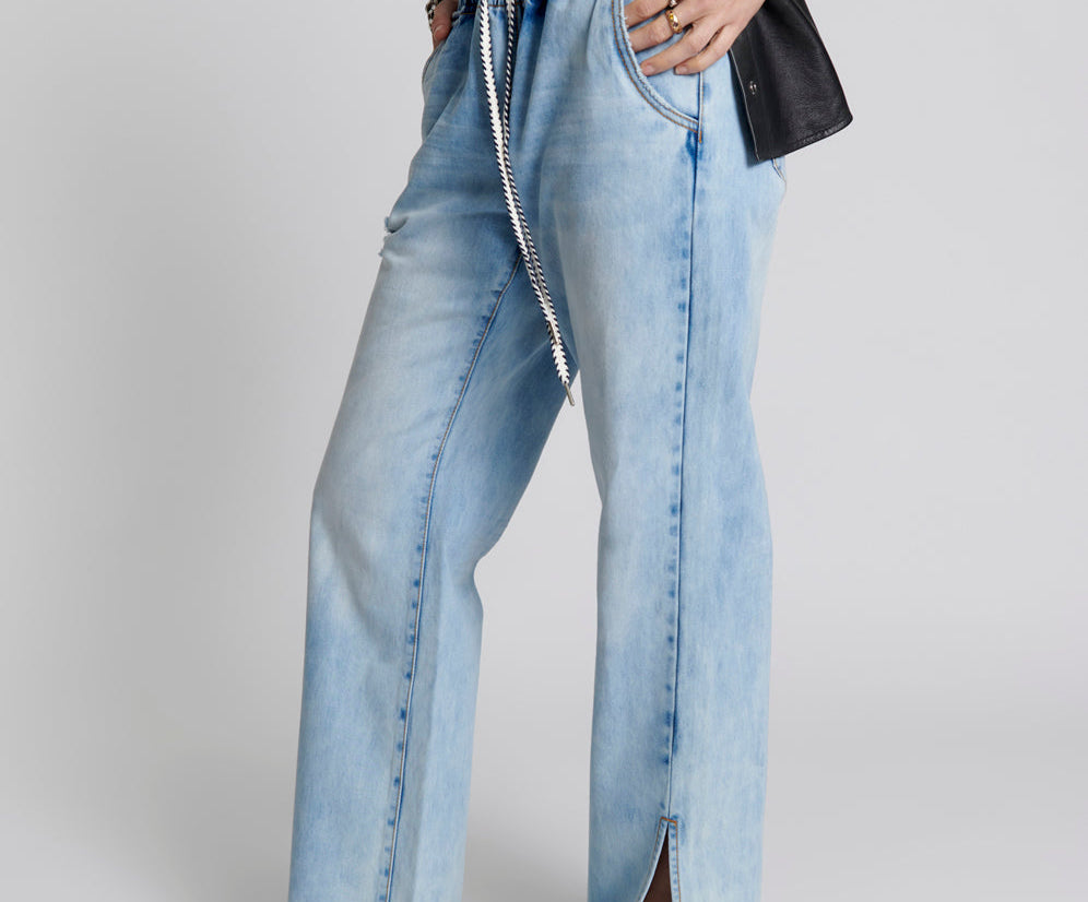 BLUE TORNADO ROADHOUSE WIDE LEG DRAWSTRING JEANS