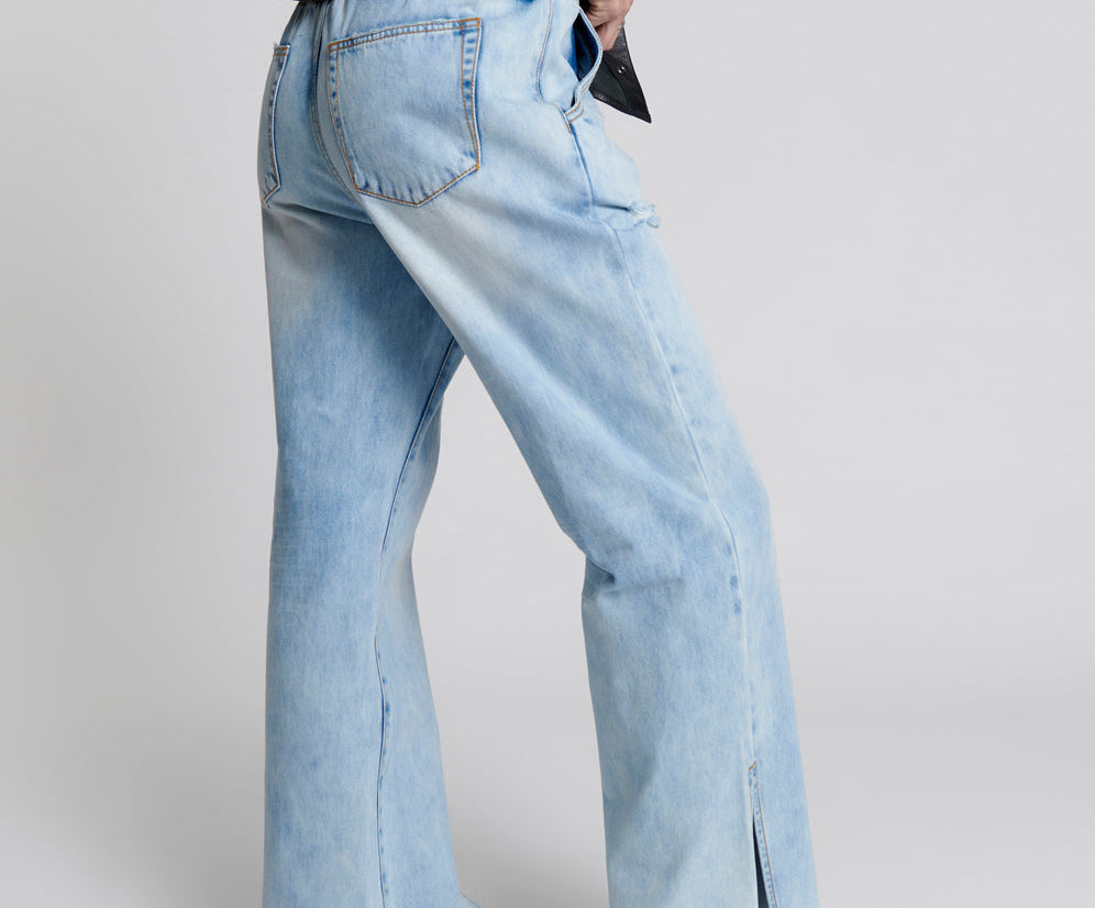 BLUE TORNADO ROADHOUSE WIDE LEG DRAWSTRING JEANS