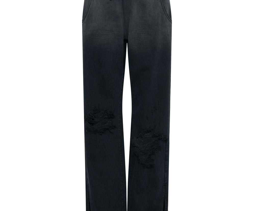 FOX BLACK ROADHOUSE WIDE LEG DRAWSTRING JEANS