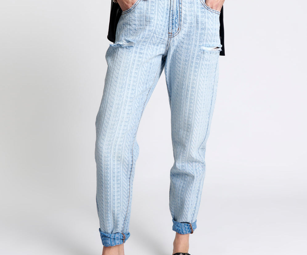 1982S High Waist Balloon Denim Jeans - Light Blue