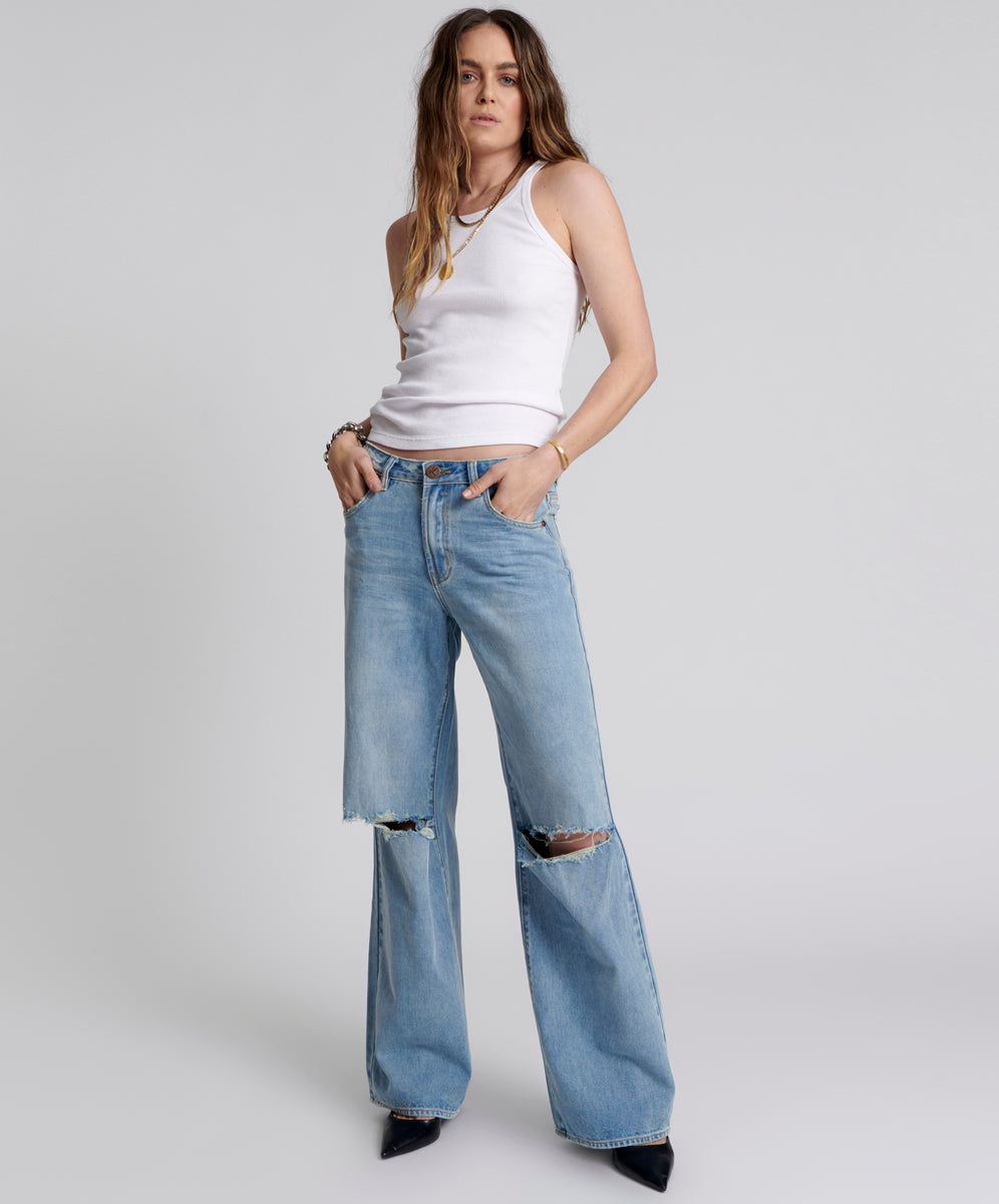 Products HENDRIXE JACKSON MID WAIST WIDE LEG JEANS