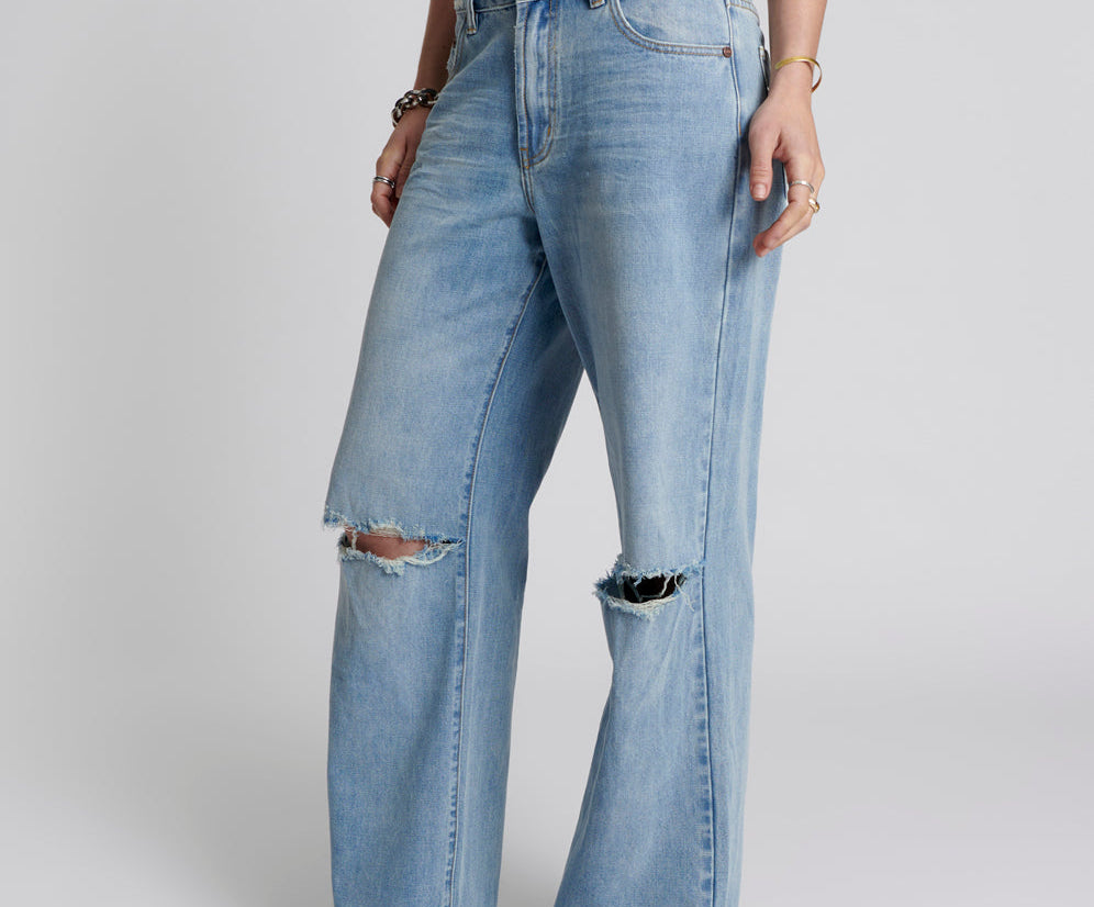 HENDRIXE JACKSON MID WAIST WIDE LEG JEANS