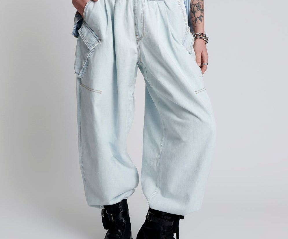 LE SURF DENIM PARACHUTE PANTS