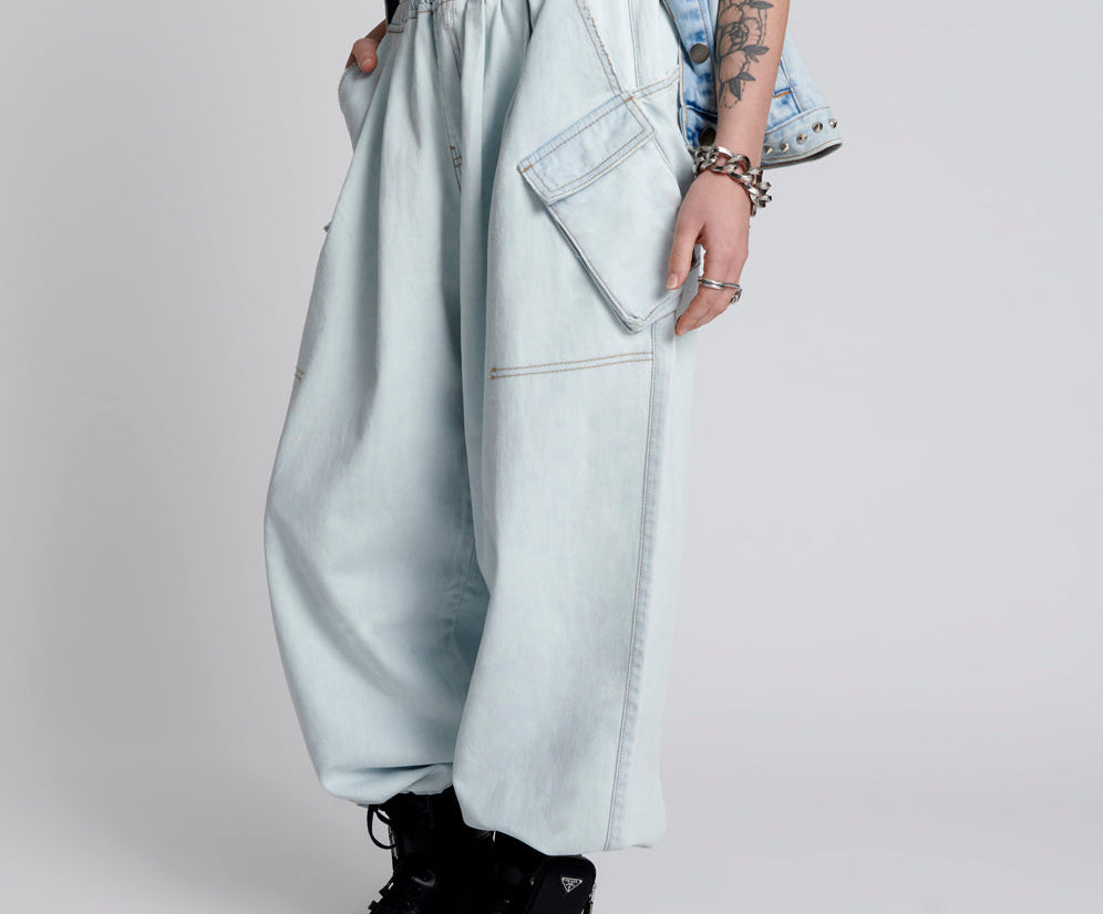 LE SURF DENIM PARACHUTE PANTS