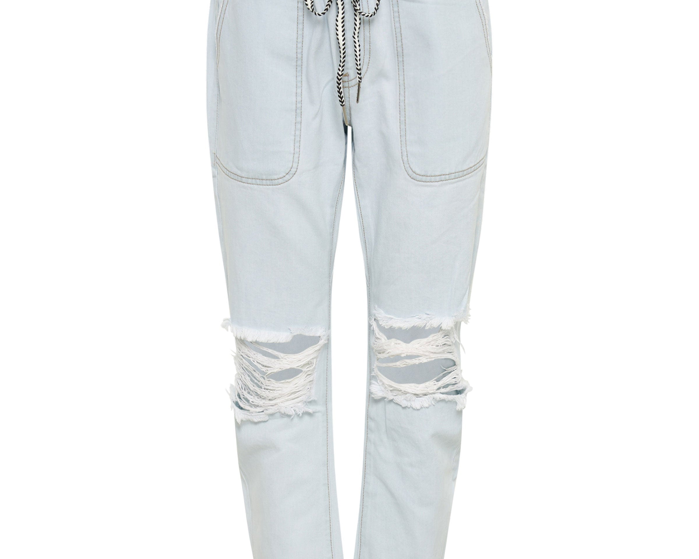 LE SURF SHABBIES DRAWSTRING BOYFRIEND JEANS