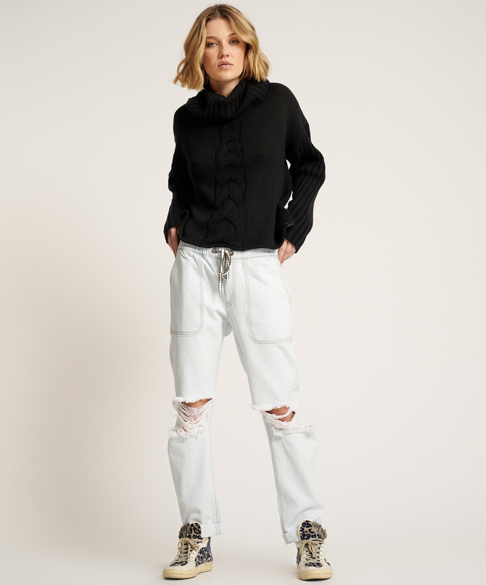 Products LE SURF SHABBIES DRAWSTRING BOYFRIEND JEANS