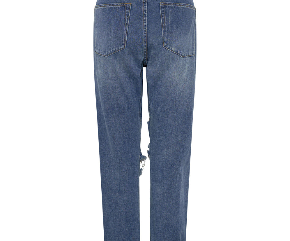 Saints Low Waist Boyfriend Denim Jeans - Pacifica