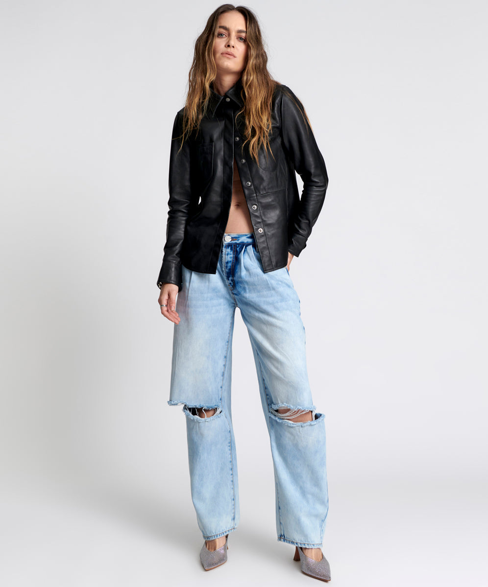 Last Stock Smiths Low Waist Wide Leg Denim Jeans - Blue Tornado