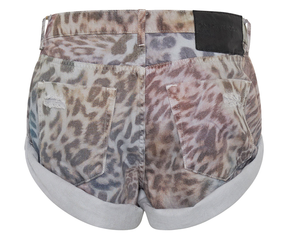Bandits Low Waist Denim Shorts - Animal Print