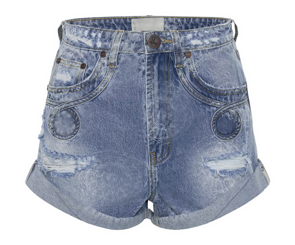 Bandits High Waist Denim Shorts - Misty Blue