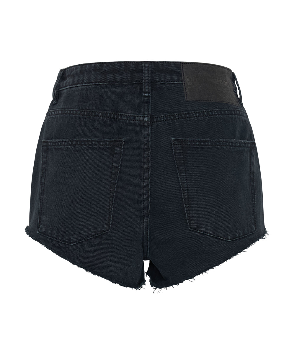 Fox Black The One Fitted Cheeky Denim Short | One Teaspoon