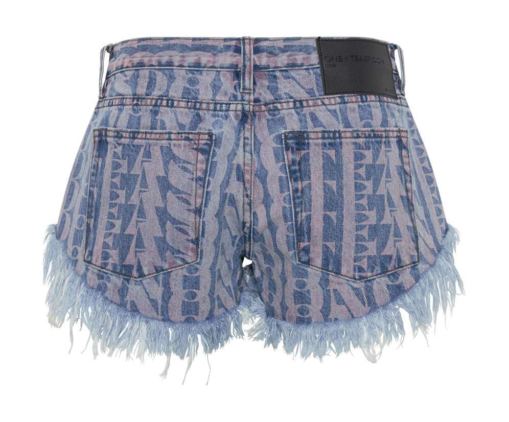 Dukes Low Waist Mini Denim Shorts - Pacifica