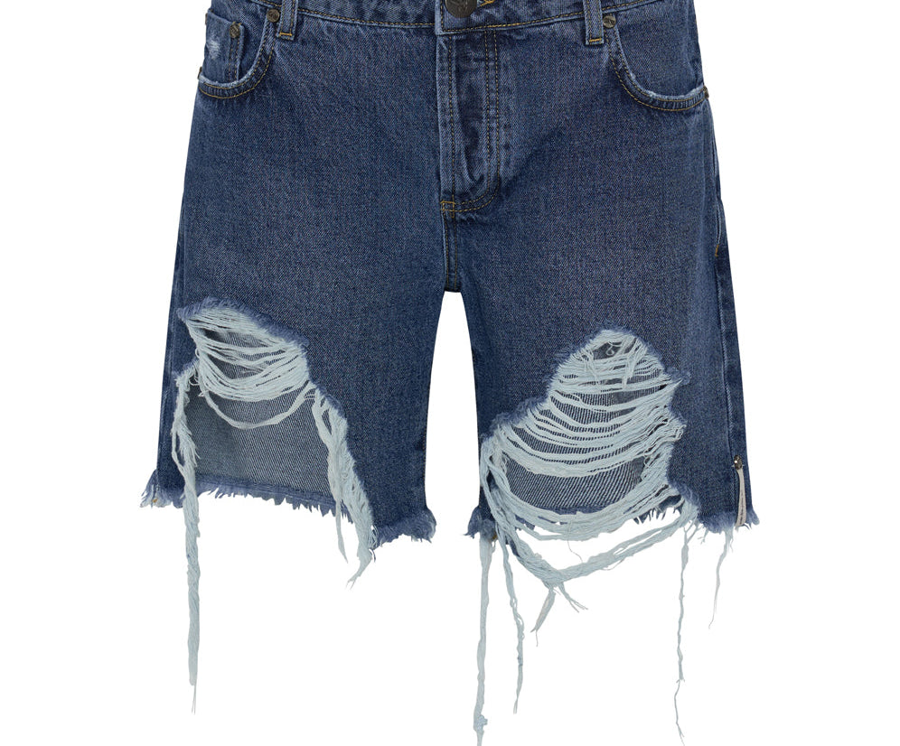 Stevies Low Waist Waist Long Length Boyfriend Denim Shorts - Rosewood