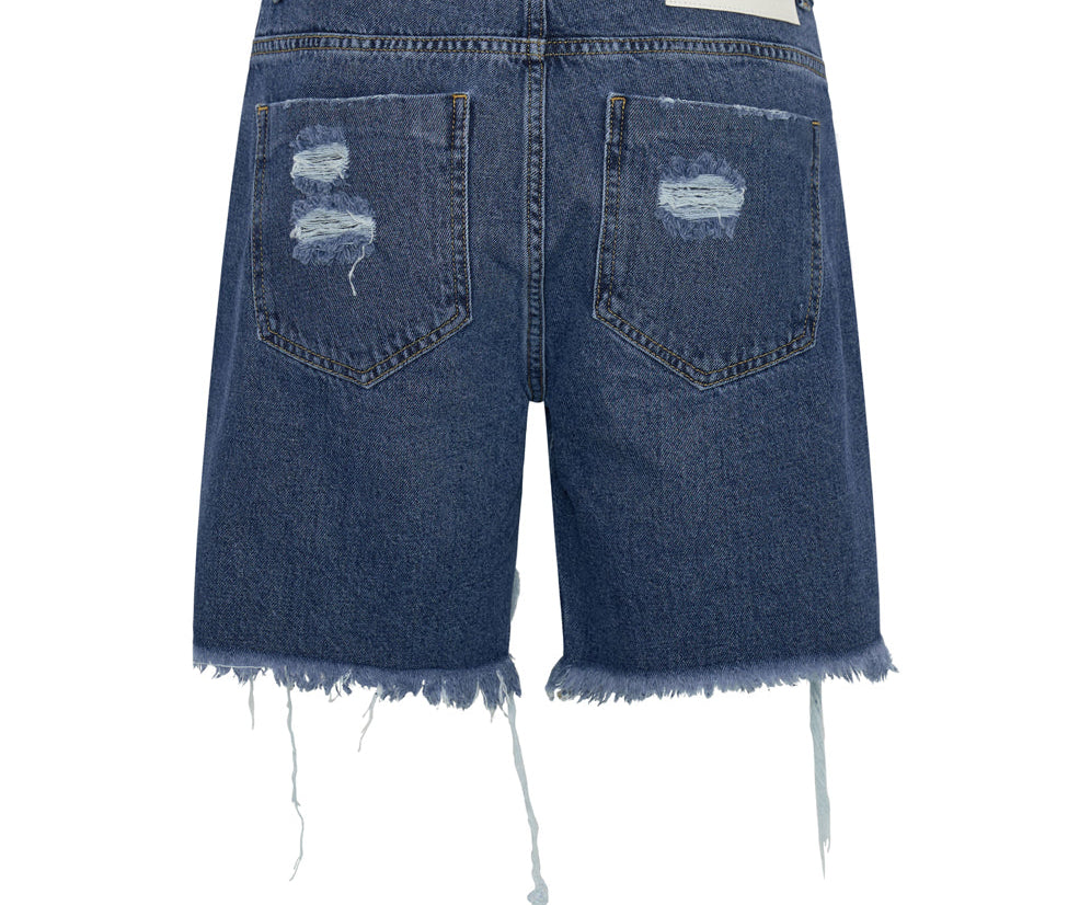 Stevies Low Waist Waist Long Length Boyfriend Denim Shorts - Rosewood