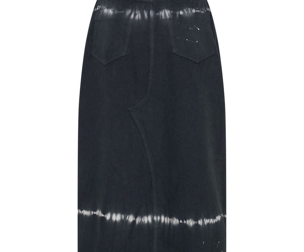Rocko Mid Waist Long Length Denim Skirt Black Magic One Teaspoon