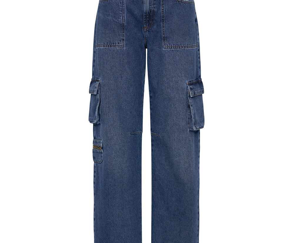 Jackson Mid Waist Wide Leg Denim Jeans - Rosewood
