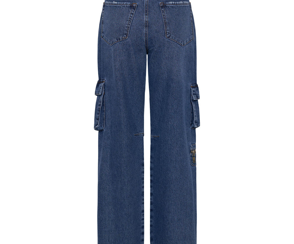 Jackson Mid Waist Wide Leg Denim Jeans - Rosewood