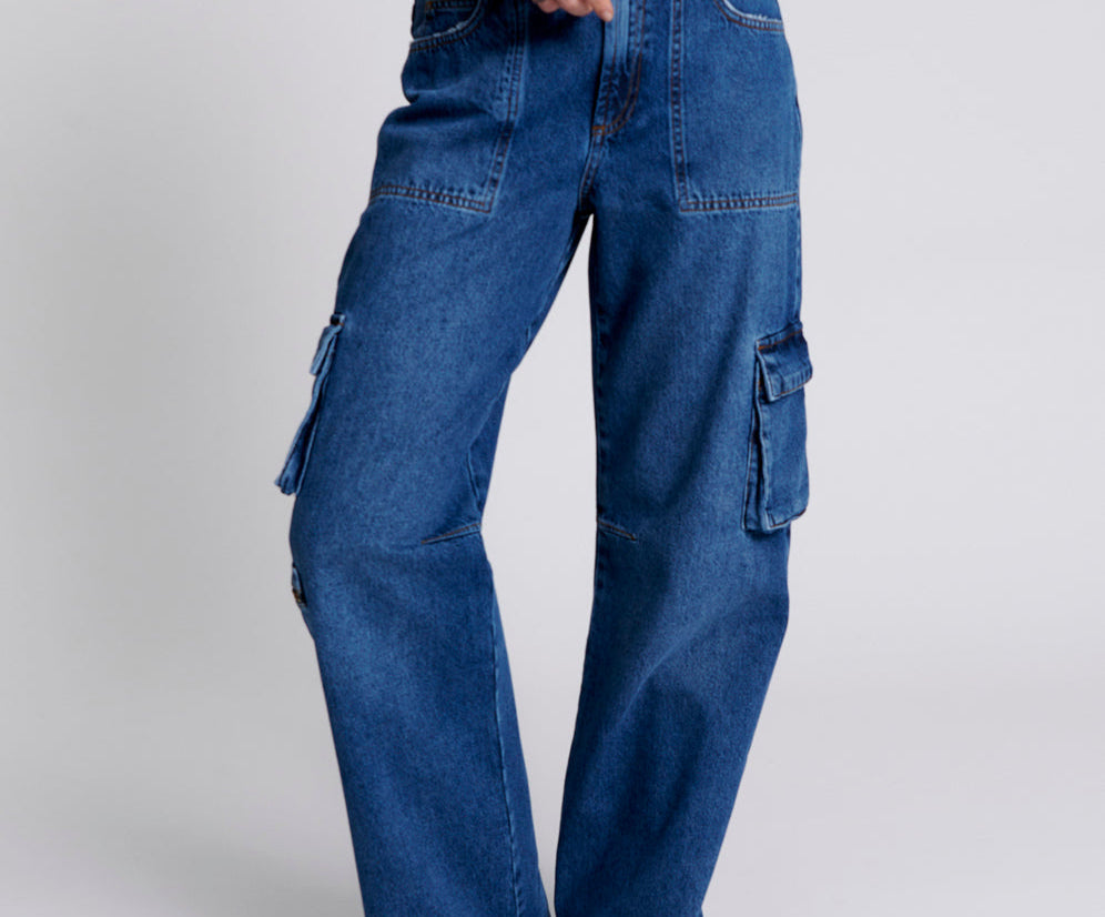 Jackson Mid Waist Wide Leg Denim Jeans - Rosewood