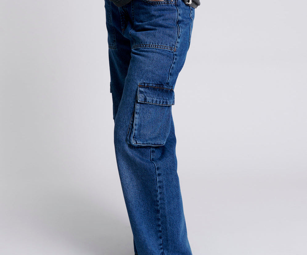 ROSEWOOD CARGO JACKSON MID WAIST WIDE LEG JEANS