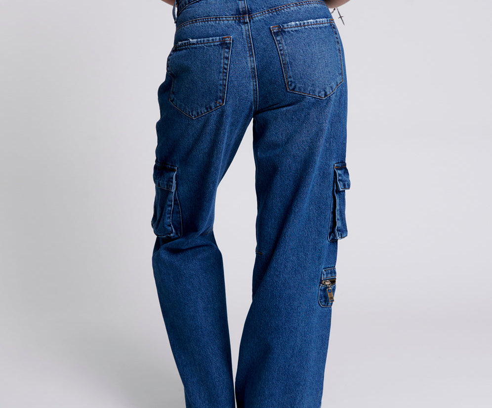 Jackson Mid Waist Wide Leg Denim Jeans - Rosewood