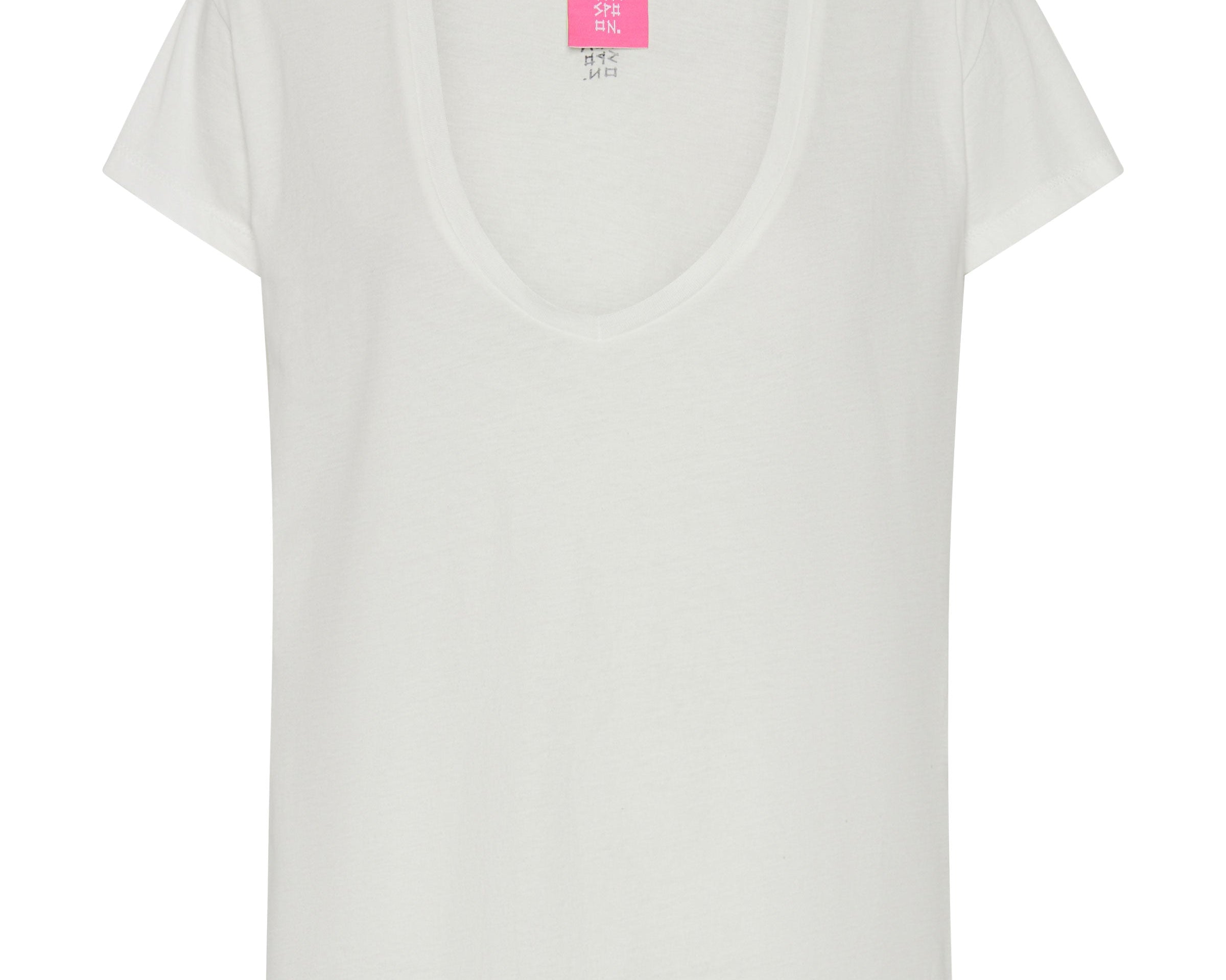 ONE TEASPOON ORGANIC SCOOP NECK BASIC TEE WHITE