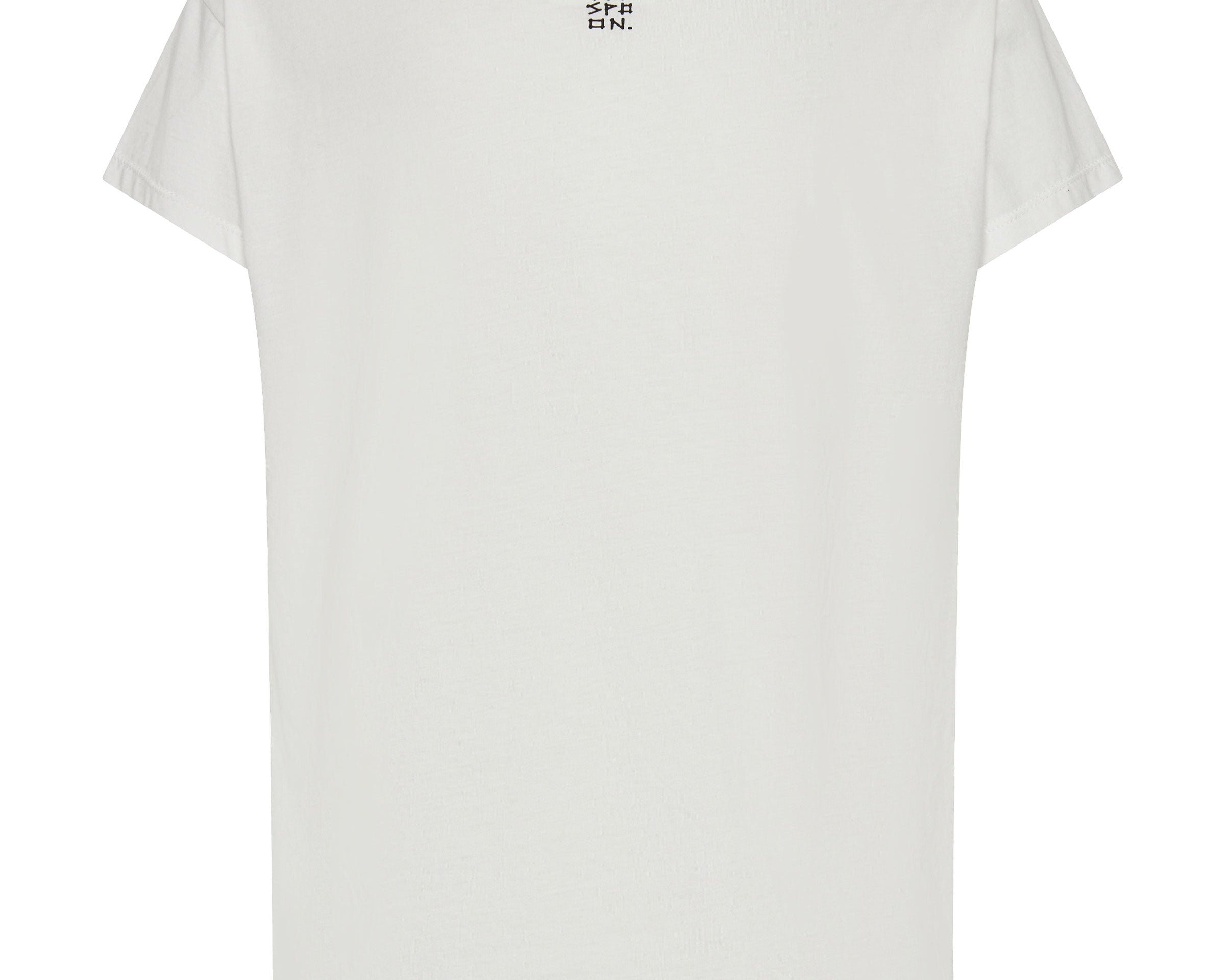 ONE TEASPOON ORGANIC SCOOP NECK BASIC TEE WHITE