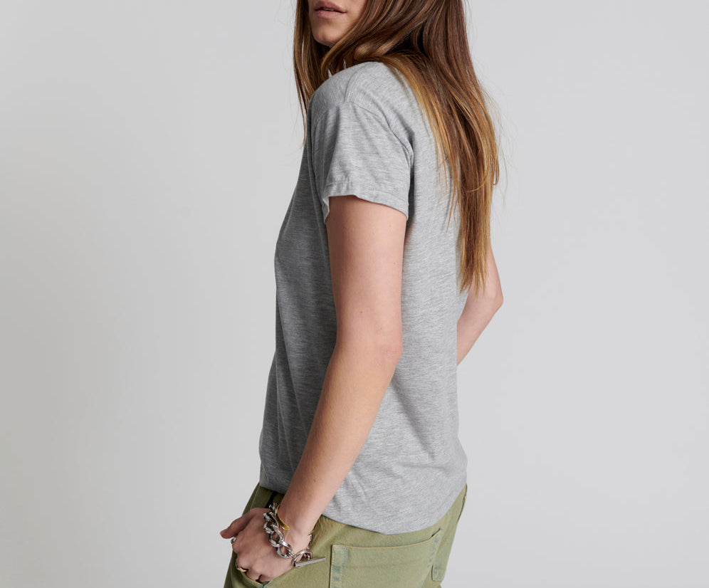 ONE TEASPOON SCOOP NECK BASIC TEE GREY