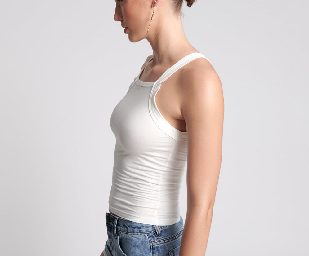 Miami Bamboo Logo Tank Top - White