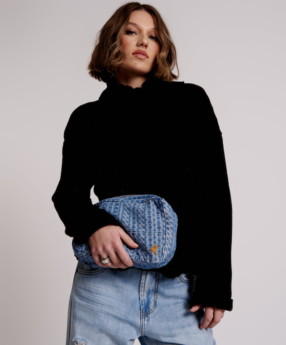 Products ON REPEAT DENIM CLUTCH