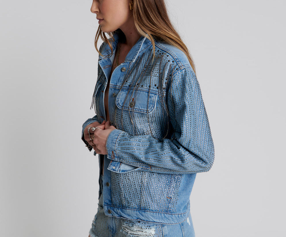 Desert Jewel Denim Trucker Jacket - Vintage Blue