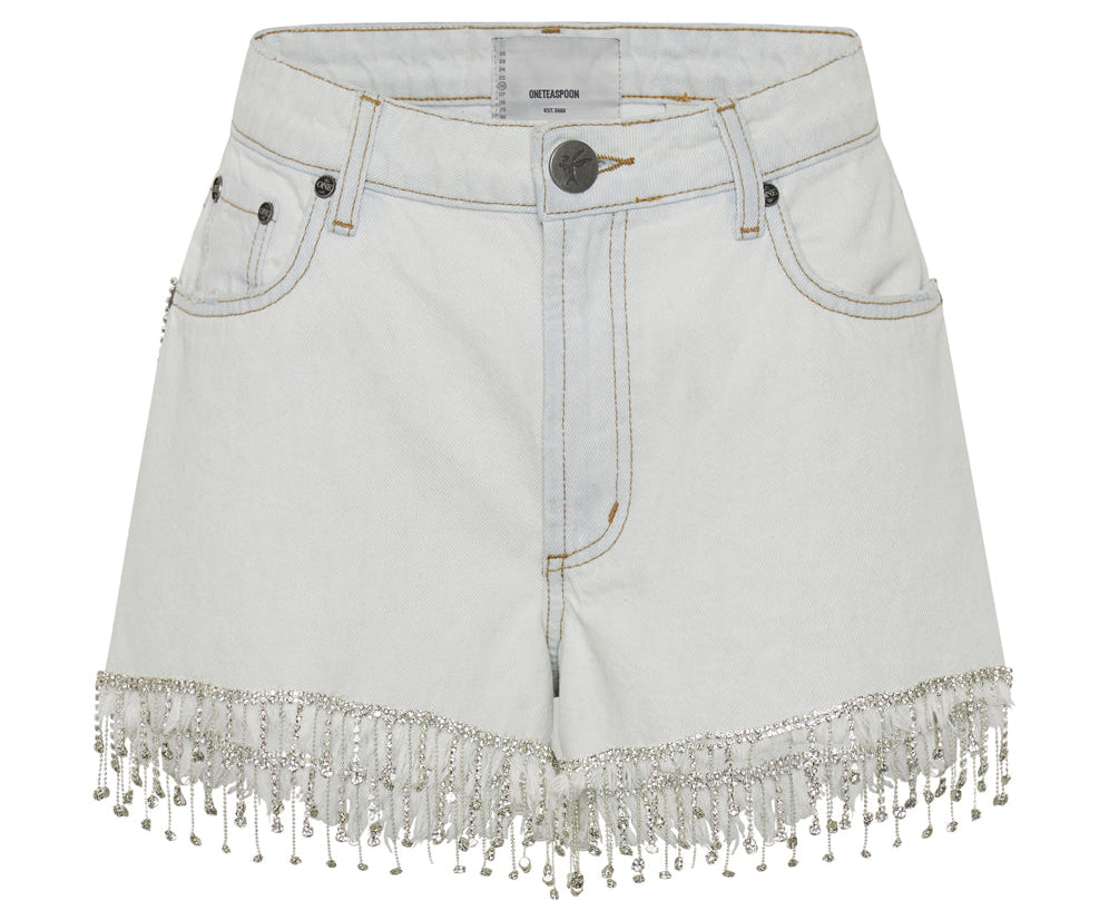 Truckers Mid Waist Relaxed Denim Shorts - Bel Air Blue
