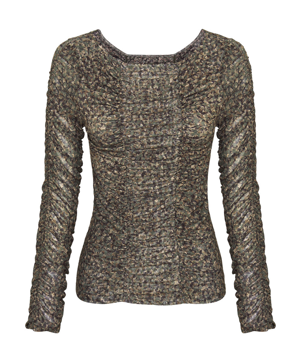 Products CAMO NIGHT FEVER LONGSLEEVE MESH TOP