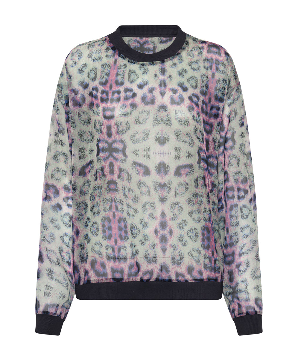 Products COLLISION CHIFFON LONGSLEEVE TOP