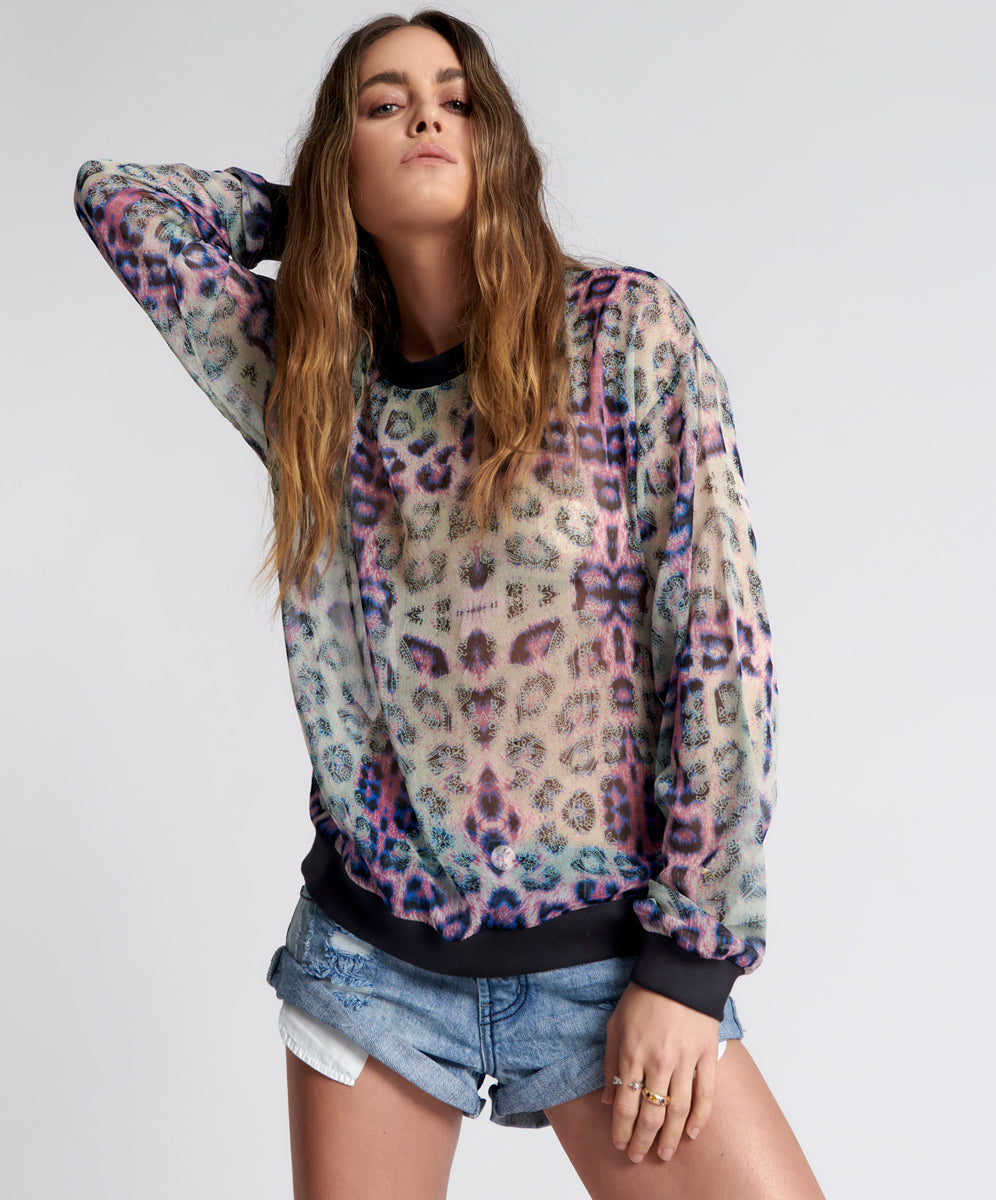 Products COLLISION CHIFFON LONGSLEEVE TOP